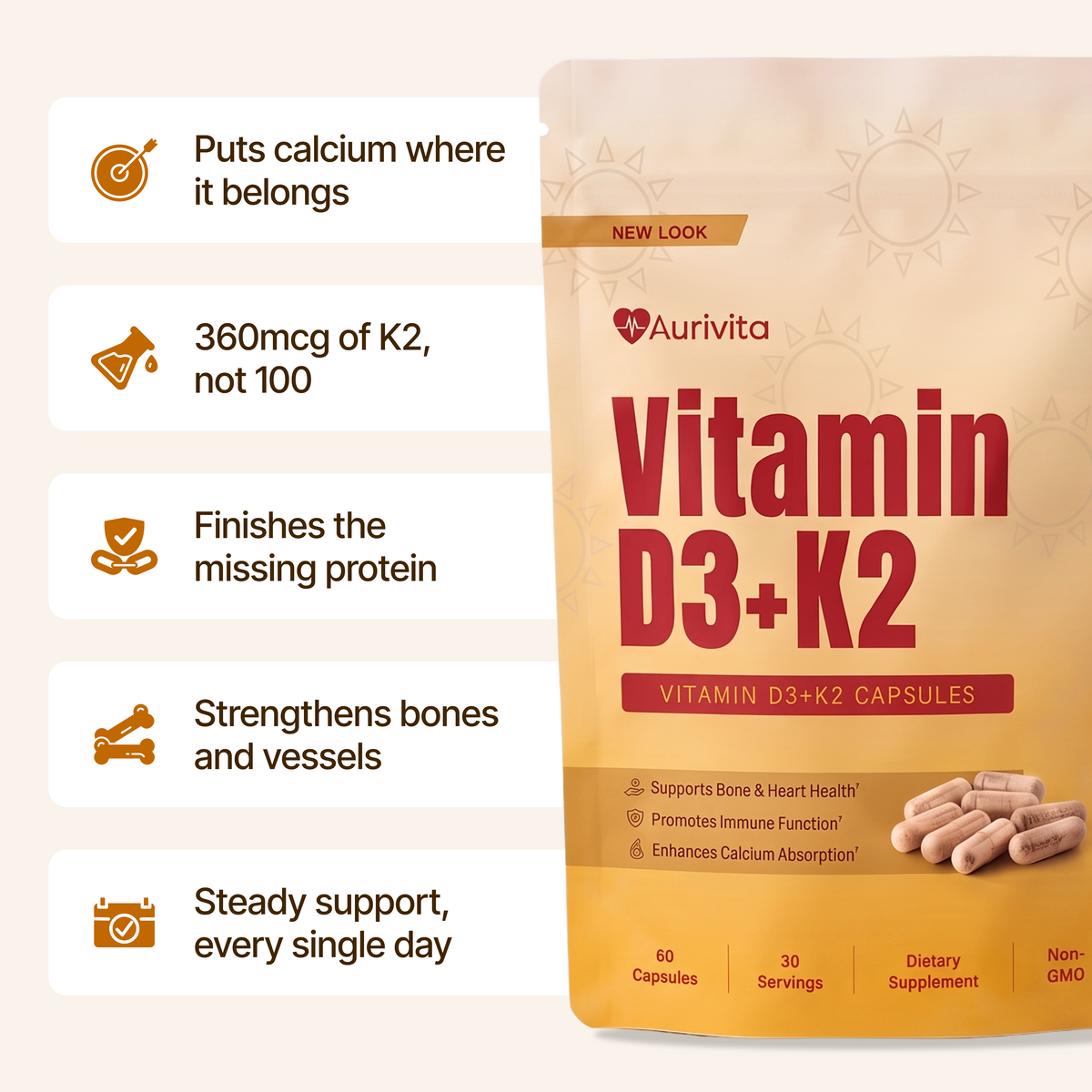 Vitamin D3+ K2