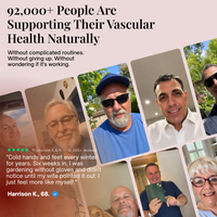 Collage of people with text about supporting vascular health naturally.