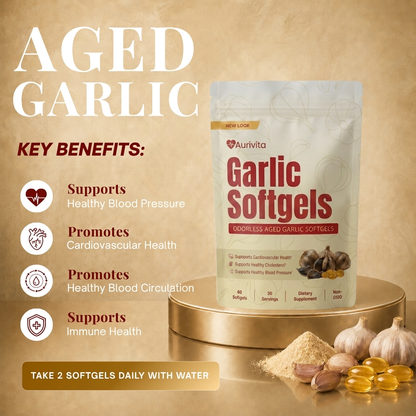 Aurivita Odorless Aged Garlic Softgels (30 Servings)
